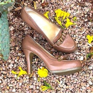 Marc Fisher Leather Heels Pumps Size 9 Tan